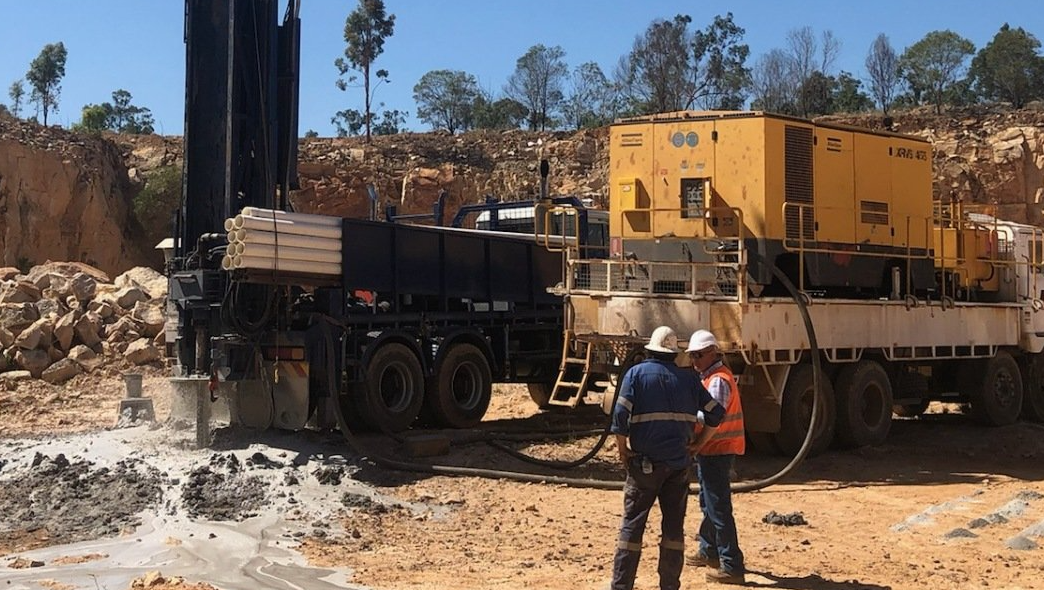 drilling rig driling into ground