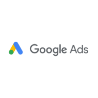 The google ads logo is on a white background.