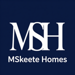 MSH Skeete Homes logo on a dark blue background, with white serif initials and company name