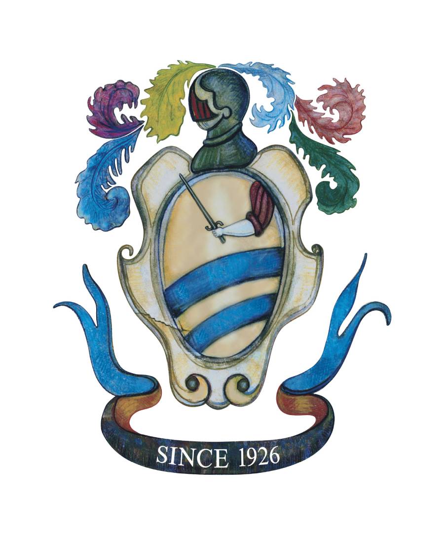 heraldic coat of arms of the hotel in the centre