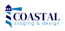 A logo for coastal staging and design with a lighthouse on it
