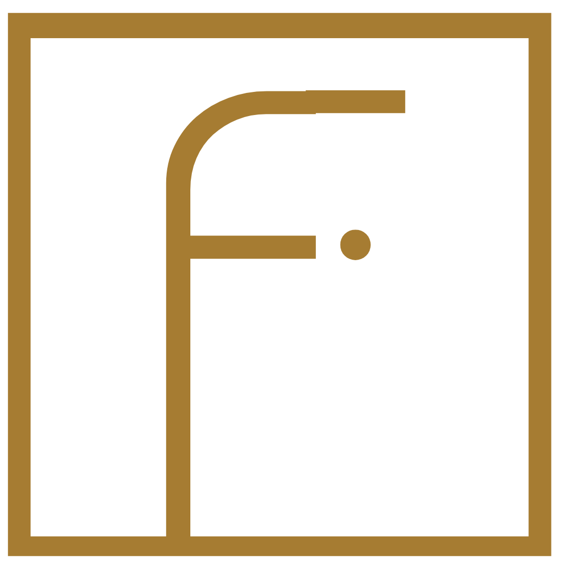 Fine interiors gold and white logo