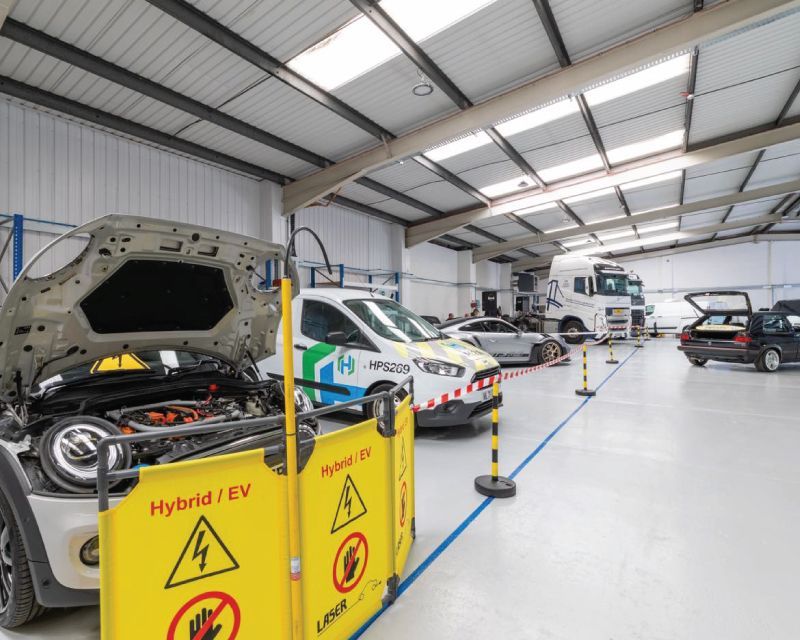 Safety barrier inside the CARS of Grimsby workshop.