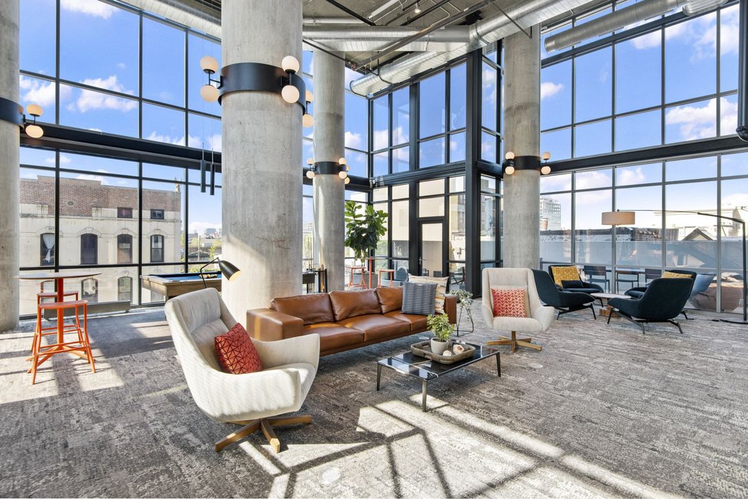 Resident lounge area at Reside on Green Street.