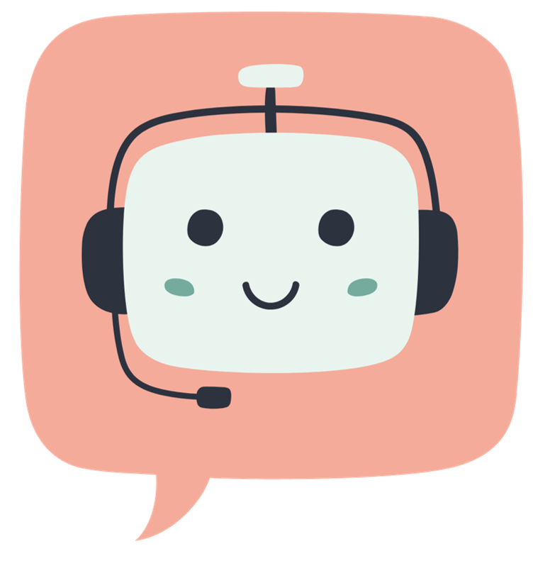 A cartoon illustration of a robot wearing headphones and a microphone.