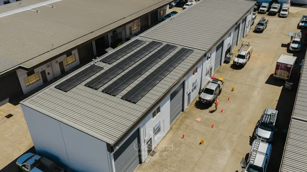 Aerial View of a Warehouse Yard With Trucks, Cars — UAScend Aerial Solutions in Townsville, QLD