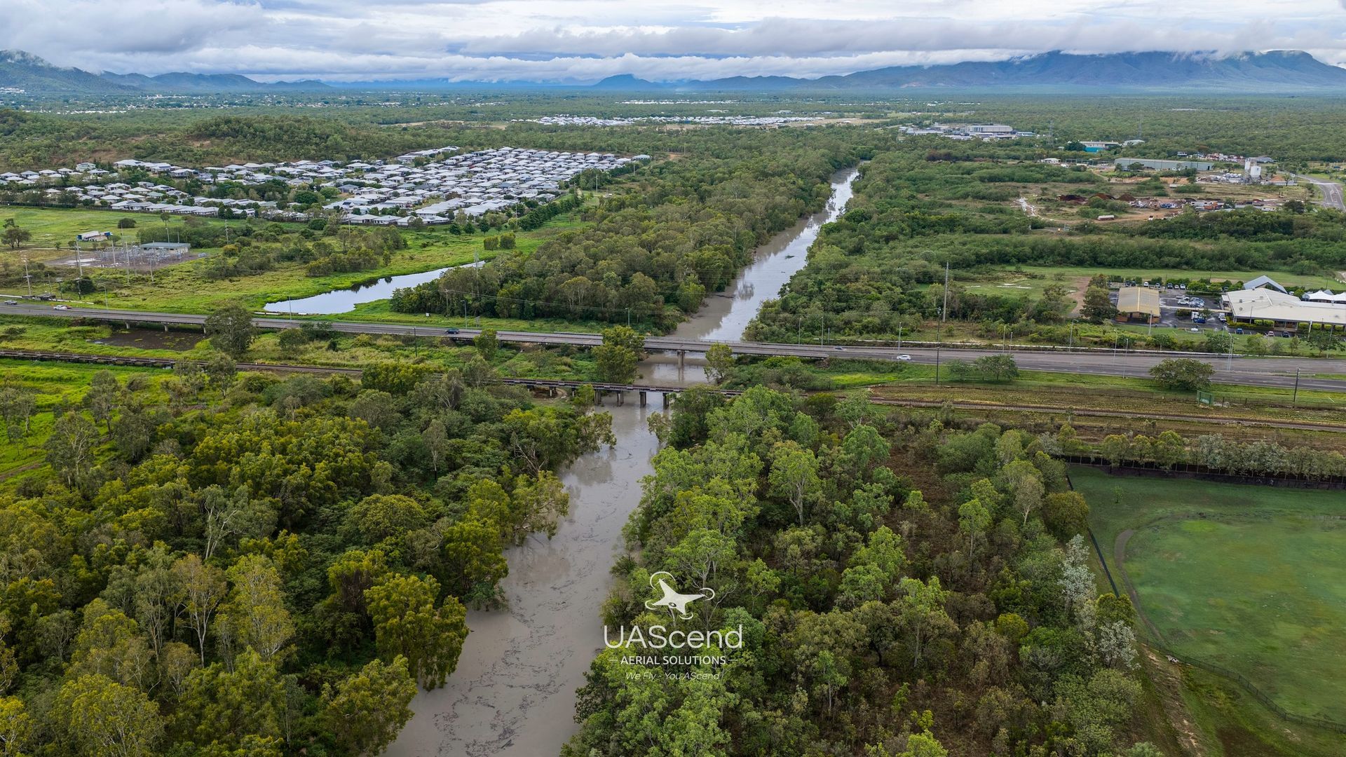 Aerial View of a Flooded Rural Road — UAScend Aerial Solutions in Townsville, QLD