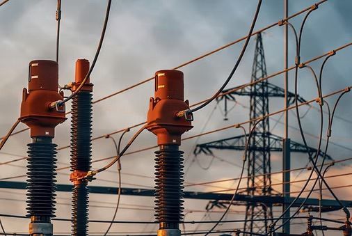 Electrical Substation Equipment With Power Lines — UAScend Aerial Solutions in Townsville, QLD