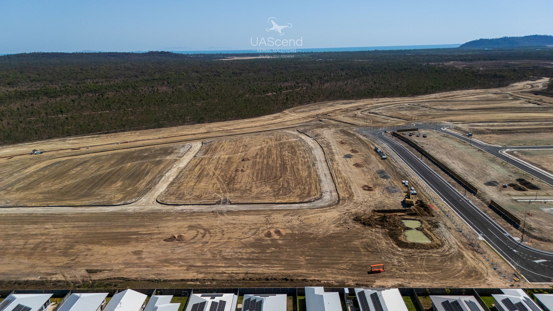 Aerial View of a Large Dirt Construction Site — UAScend Aerial Solutions in Townsville, QLD