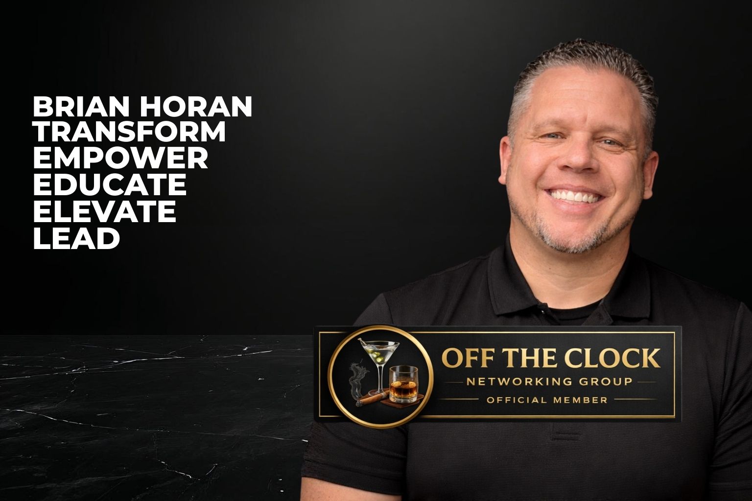 Brian Horan with text listing