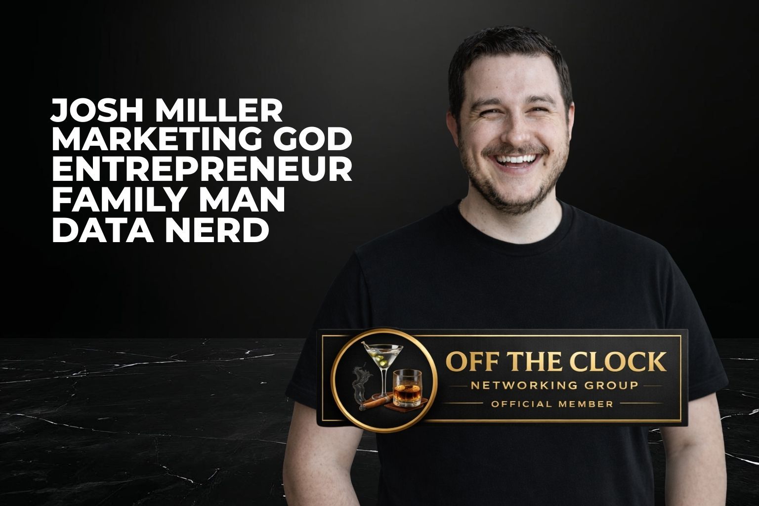 Josh Miller smiling, labeled