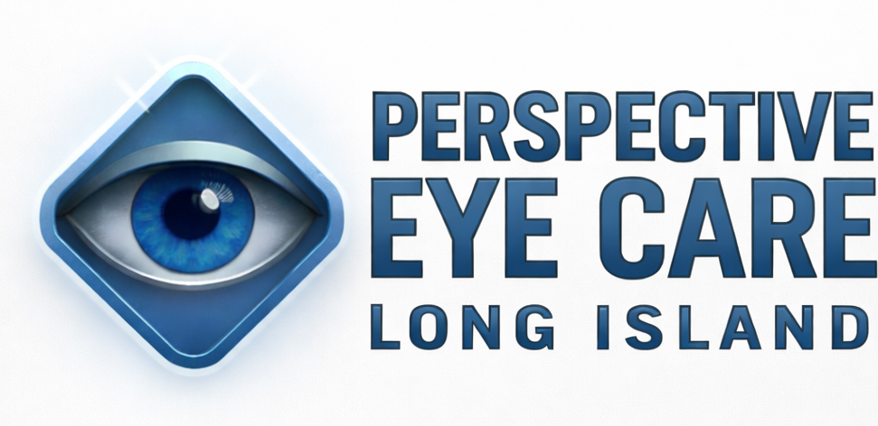 Perspective Eye Care Long Island logo with blue eye icon and text
