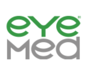 EYE MED logo in green and gray stylized lettering