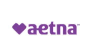 Purple Aetna logo with heart icon on white background