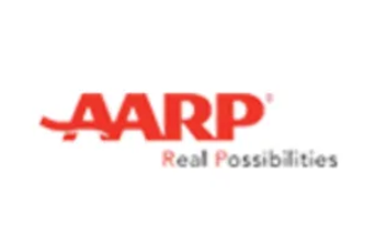 AARP logo in red with the tagline “Real Possibilities” in gray