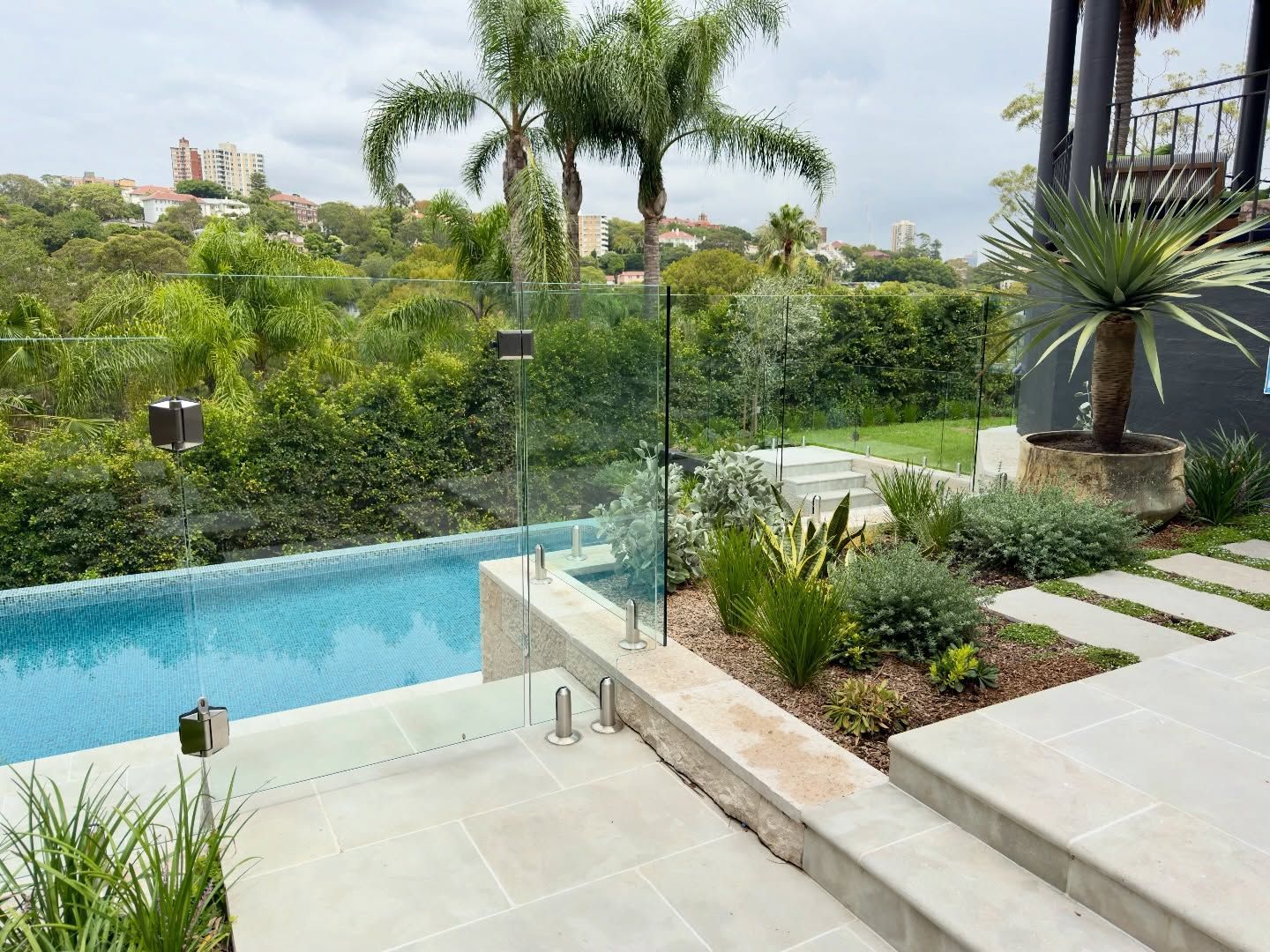 Modern Two-story House With Pool — All Glass Balustrading Systems in Wetherill Park, NSW