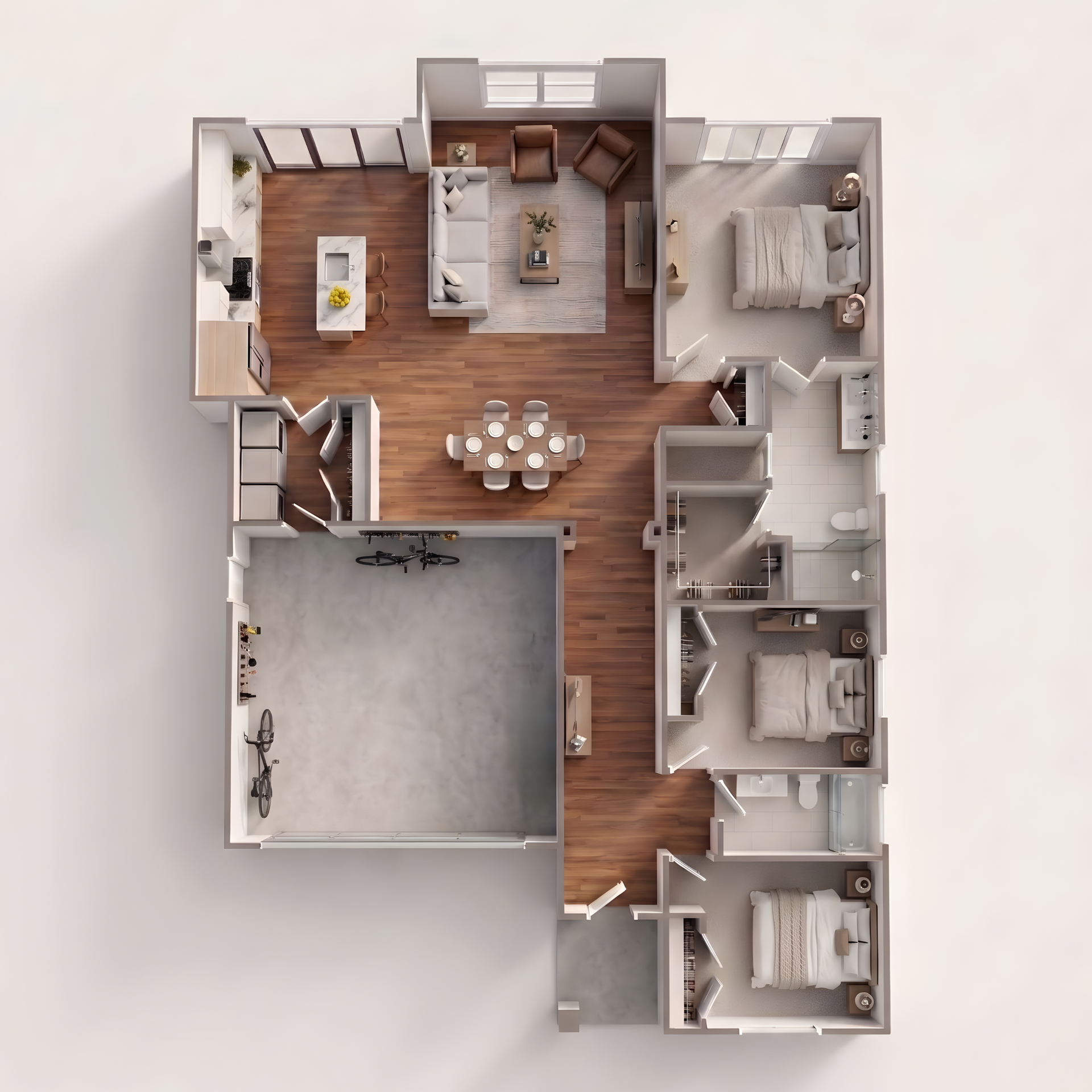 9001 Brook Shadow - 3D Floorplan