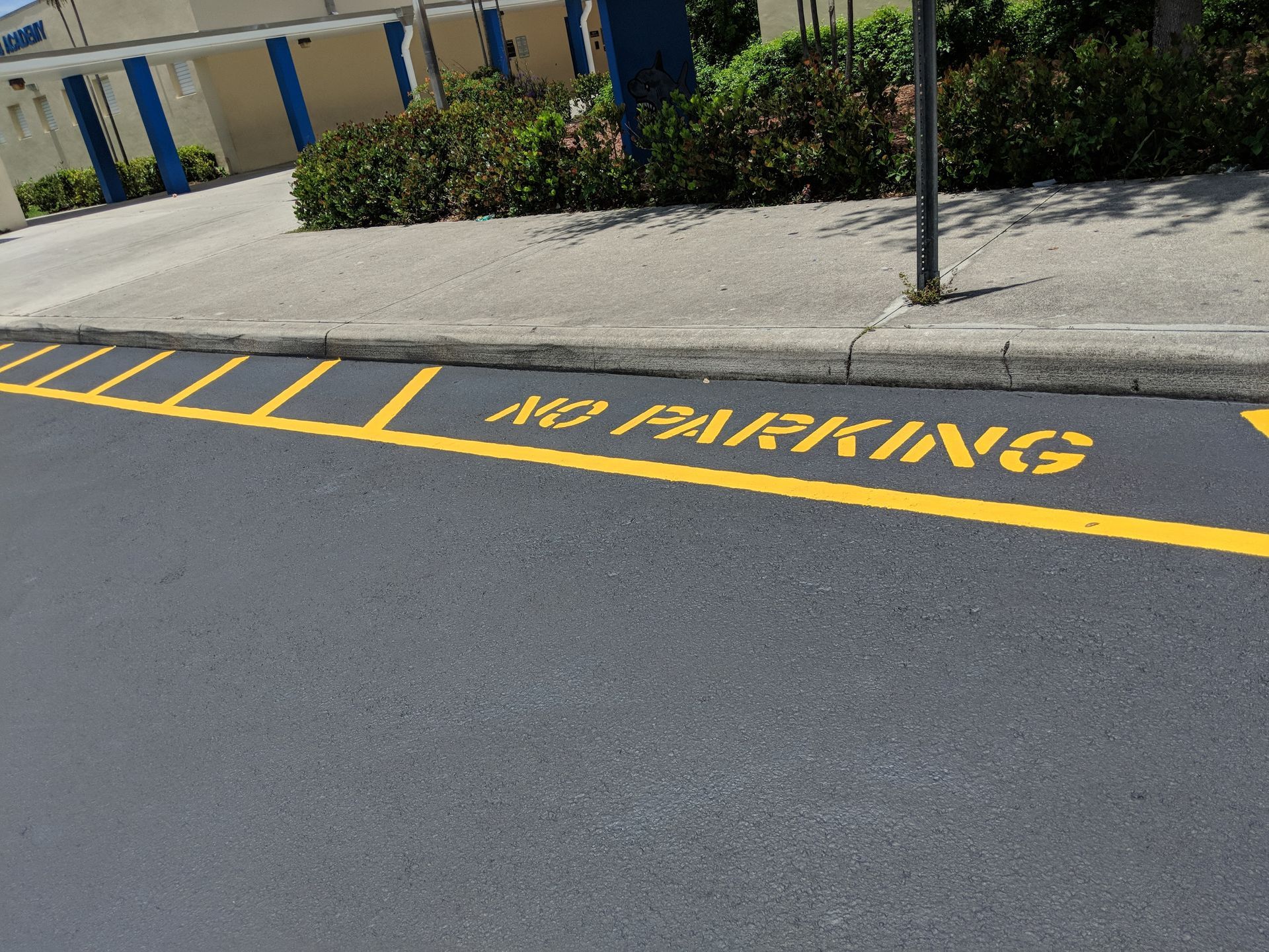 A yellow painted