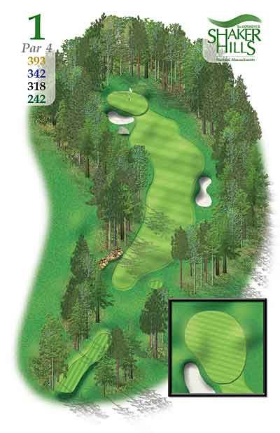 A map of a golf course called shaker hills