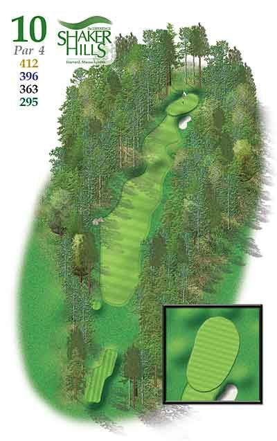 A map of a golf course called shaker hills