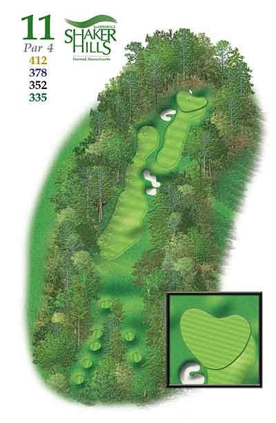 A map of a golf course called shaker hills