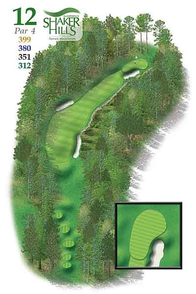 A map of a golf course called shaker hills