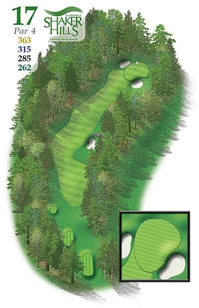 A map of a golf course called shaker hills