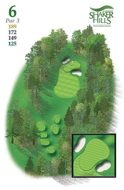 A map of a golf course called shaker hills