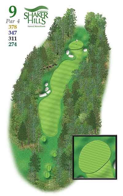 A map of a golf course called shaker hills