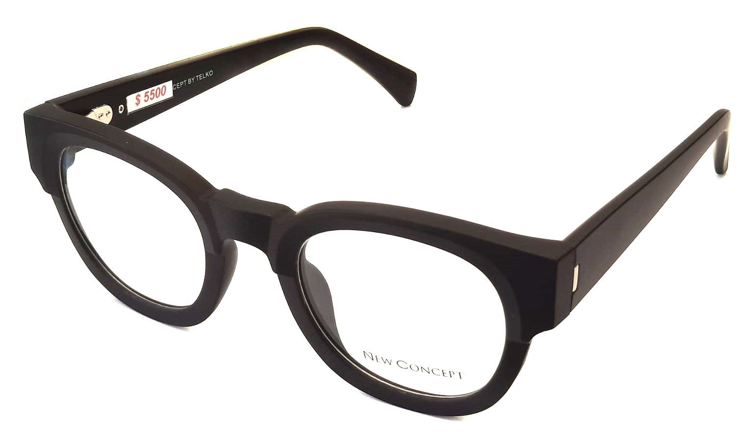 Un par de gafas negras sobre un fondo blanco.