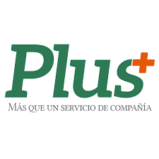 Un logotipo verde y blanco para una empresa llamada plus.