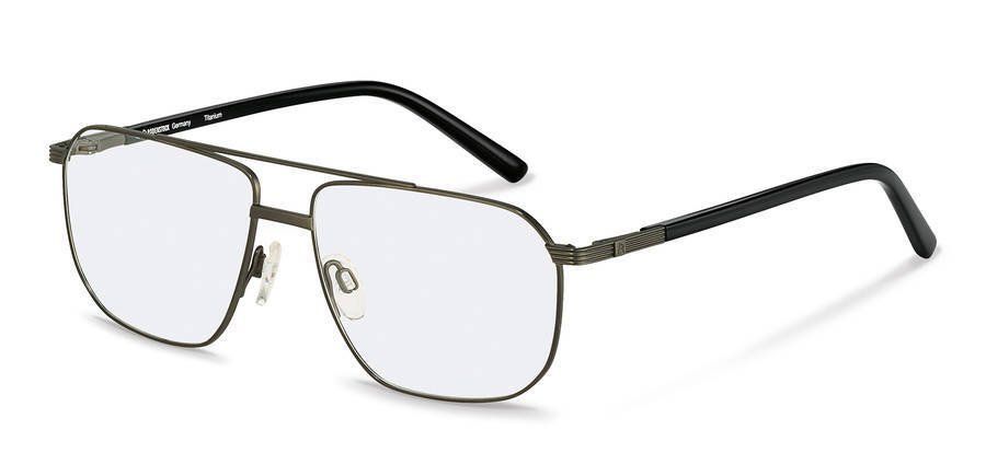 Un par de gafas con lentes transparentes sobre un fondo blanco.