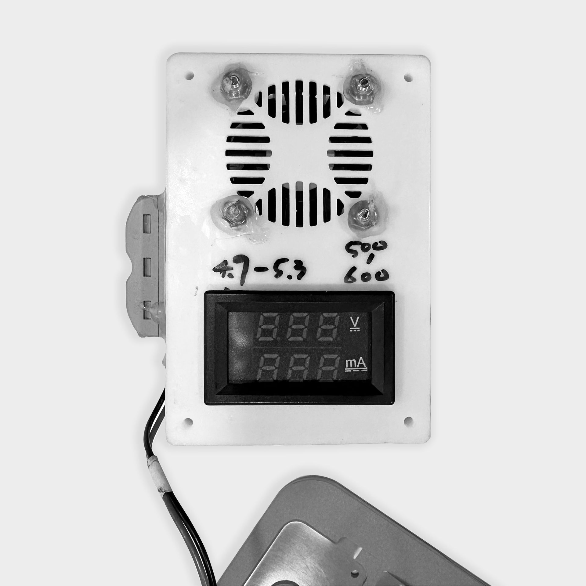 A black and white photo of a device that says 8888 on it