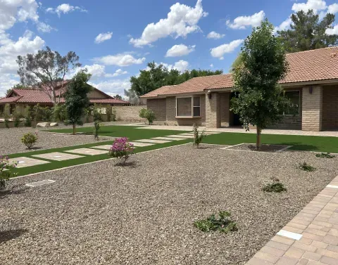 Custom landscape installation creating a functional and attractive yard