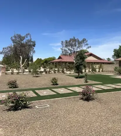 custom landscape installation with desert plants in Black Canyon City, AZ
