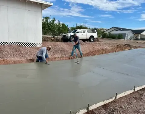Driveway construction creating a smooth and defined residential access area