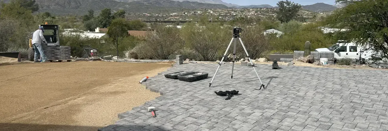 Professional driveway installation creating a durable entrance to a property