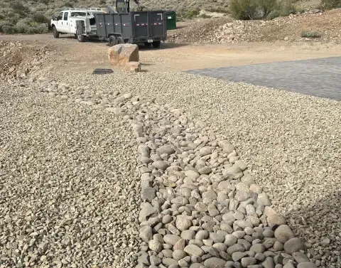 Slope erosion control helping stabilize soil on a landscaped property