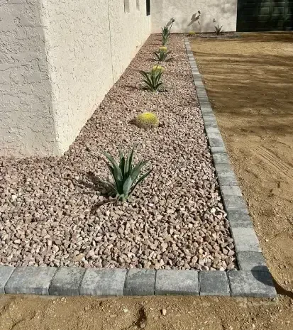 Landscape border installation in Black Canyon City, AZ