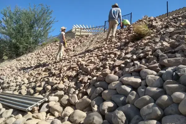 Landscape grading creating a properly leveled outdoor area