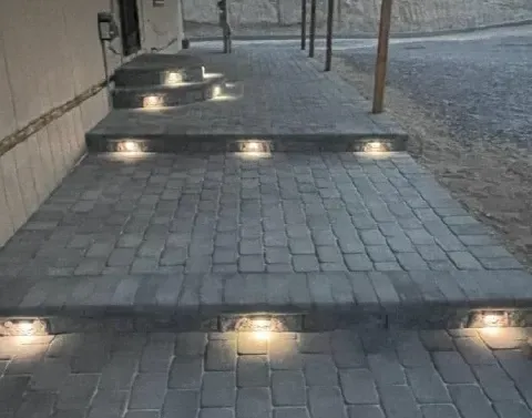 Garden landscape lighting highlighting plants and features around the yard