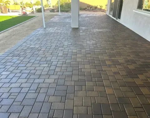 Paver patio installation creating a durable and attractive outdoor living area