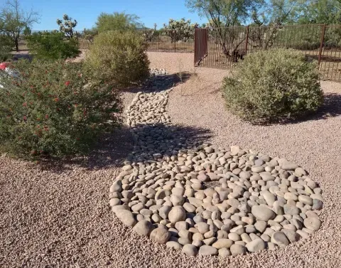 Residential yard drainage helping prevent standing water around the property