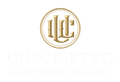 Gold circular logo with “UC” above faint text “Unscripted Cellars” on a white background