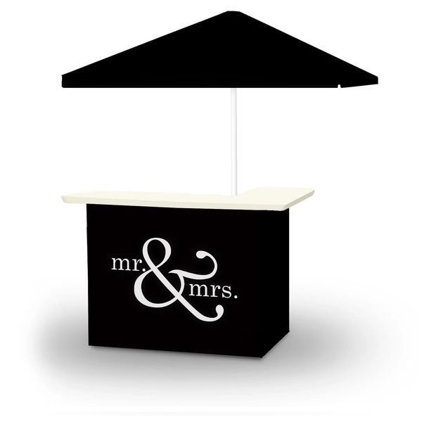 A black box with the words mr. and mrs. on it