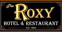 A sign for the roxy hotel and restaurant