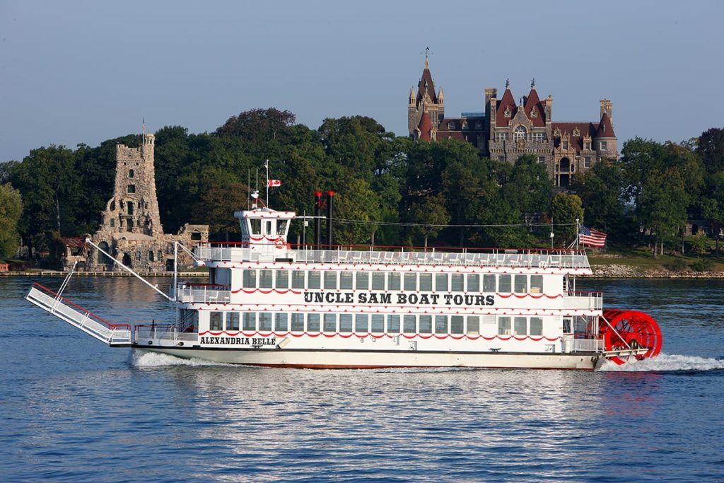 A large boat with the word laughlin on it