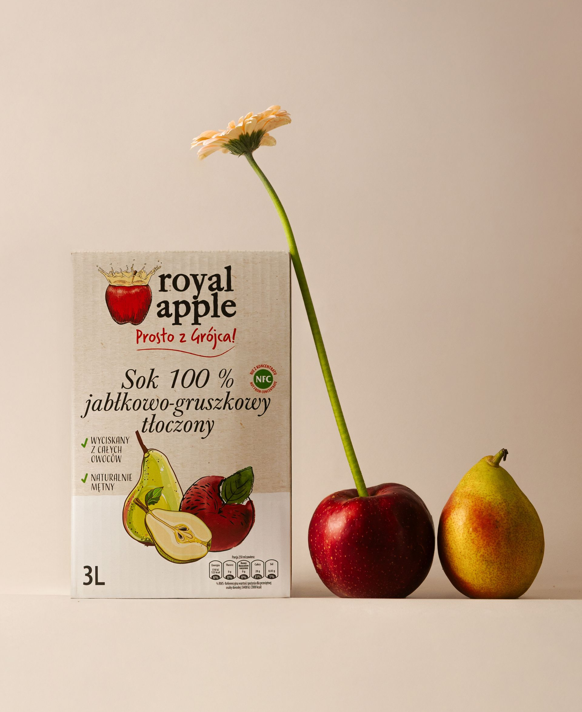 Sok Royal Apple jabłko - gruszka 3L