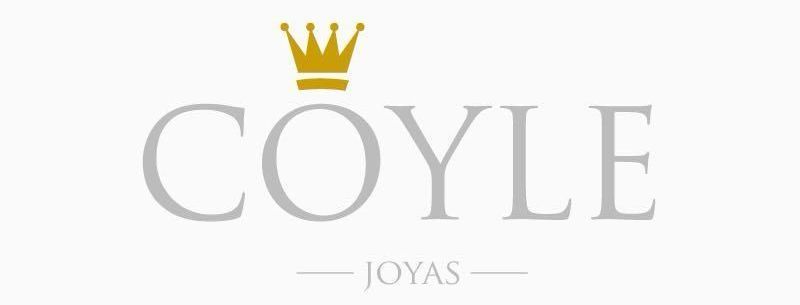 Logotipo de Coyle Joyas, que presenta una corona dorada sobre el texto gris.
