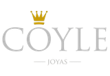 Logotipo para la joyería Coyle Joyas, con una corona dorada sobre el texto gris.
